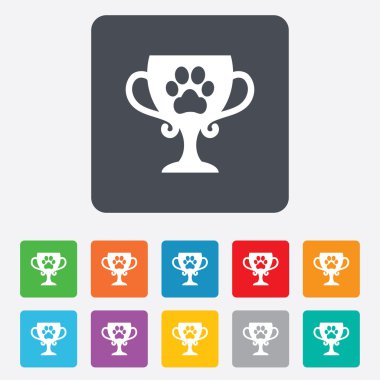 kazanan evcil hayvan işareti simgesi Kupası. Evcil hayvan için büyük ödül.