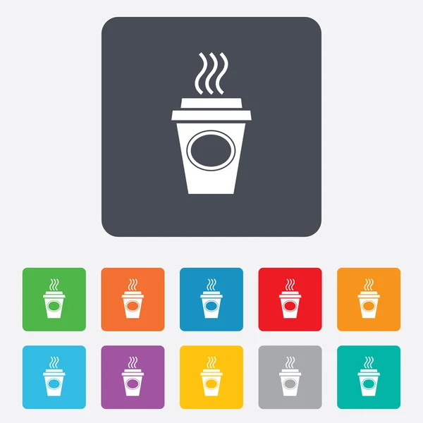 Tome un icono de signo de café. taza de café caliente . — Vector de stock