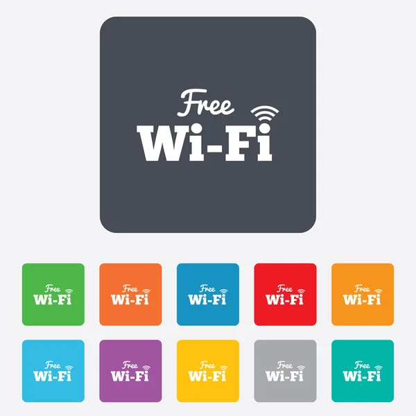 Zdarma wifi znamení. WiFi symbol. Bezdrátová síť. — Stockový vektor