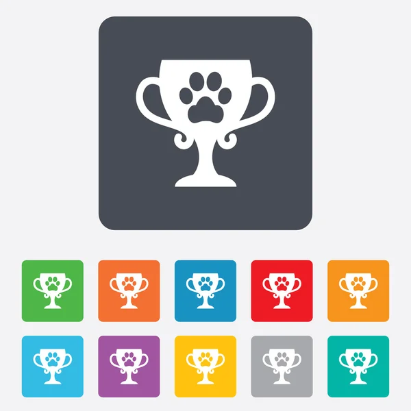 Winner pets cup sign icon. Trophy for pets. — Stock Vector