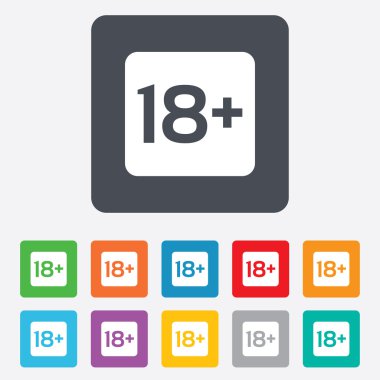 18 yaşında işareti. yetişkin içeriği yalnızca.