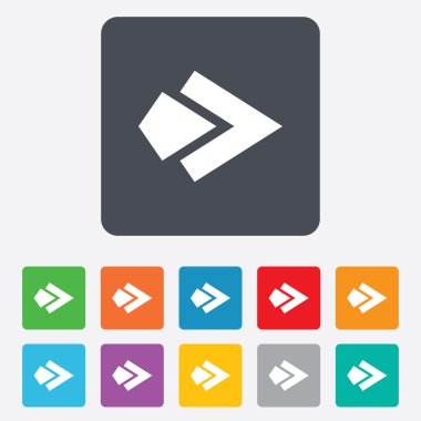 ok işareti simgesi. En yakın düğme. Gezinti simgesi