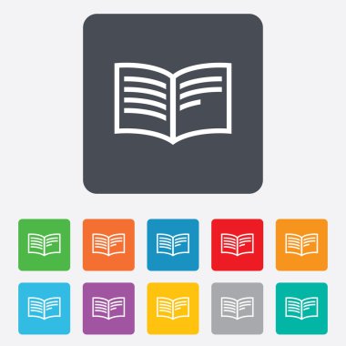 kitap işareti simgesi. Açık kitap simgesi.
