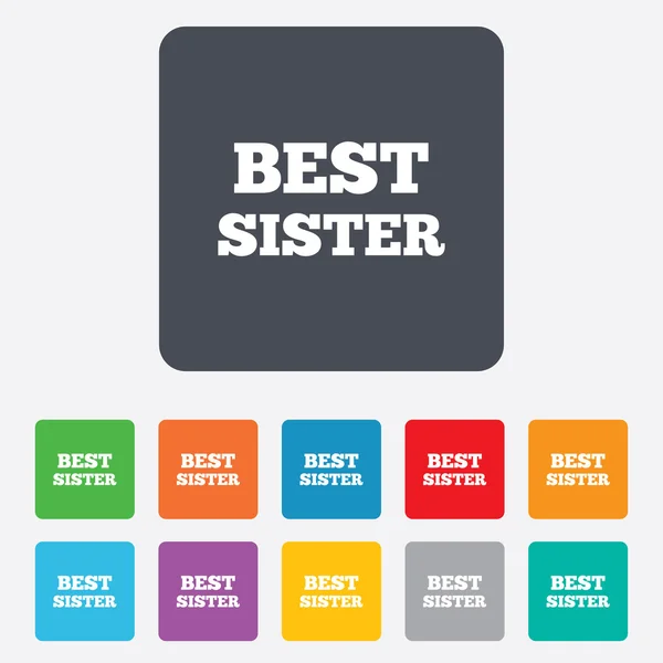 Best sister sign icon. Award symbol. — Stock Vector