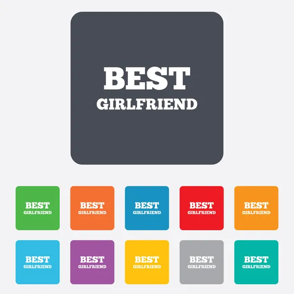 Best girlfriend sign icon. Award symbol. — Stock Vector