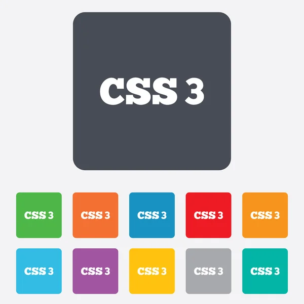 CSS3 teken pictogram. cascading style sheets symbool. — Stockvector