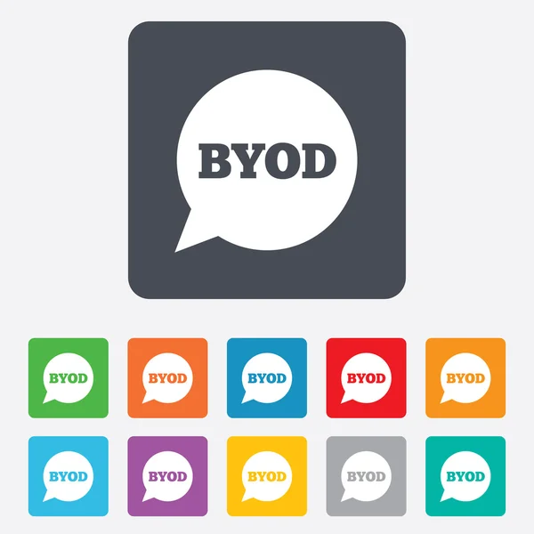 BYOD sign icon. Bring your own device symbol. — Stock Vector