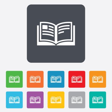 kitap işareti simgesi. Açık kitap simgesi.