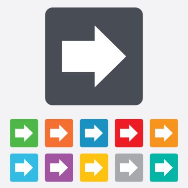 ok işareti simgesi. En yakın düğme. Gezinti simgesi