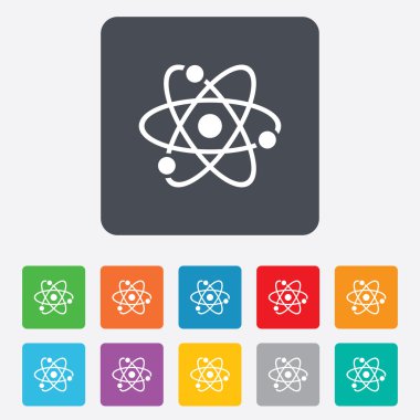 Atom işareti simgesi. Atom parçası sembol.