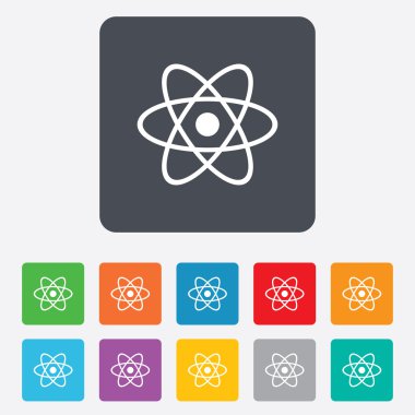 Atom işareti simgesi. Atom parçası sembol.