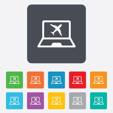 Online check-in işareti. uçak sembolü. seyahat.