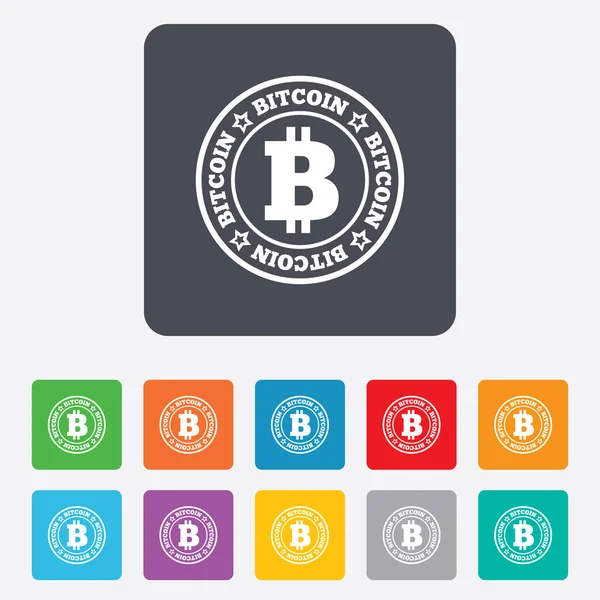Bitcoin işareti simgesi. şifreleme para birimi simgesi — Stok Vektör