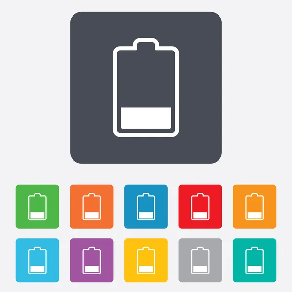 Icône de panneau de bas niveau de batterie. Symbole électrique — Image vectorielle