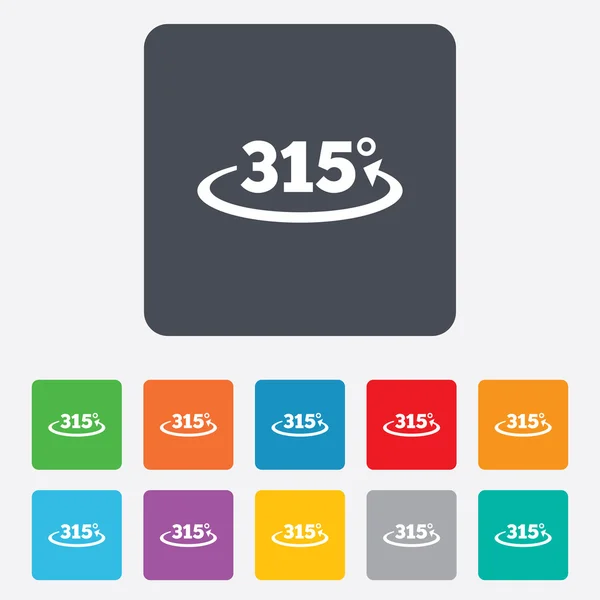 315 graden teken hoeksymbool. meetkunde-wiskunde-symbool — Stockvector