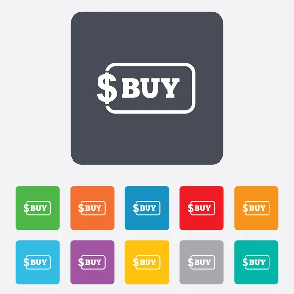 Buy sign icon. Online buying dollar button. — Stock Vector