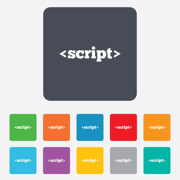 Script signe icône. Symbole code Javascript . — Image vectorielle