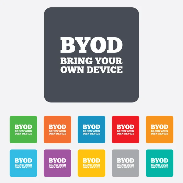 Byod teken pictogram. brengen van uw eigen apparaat symbool. — Stockvector