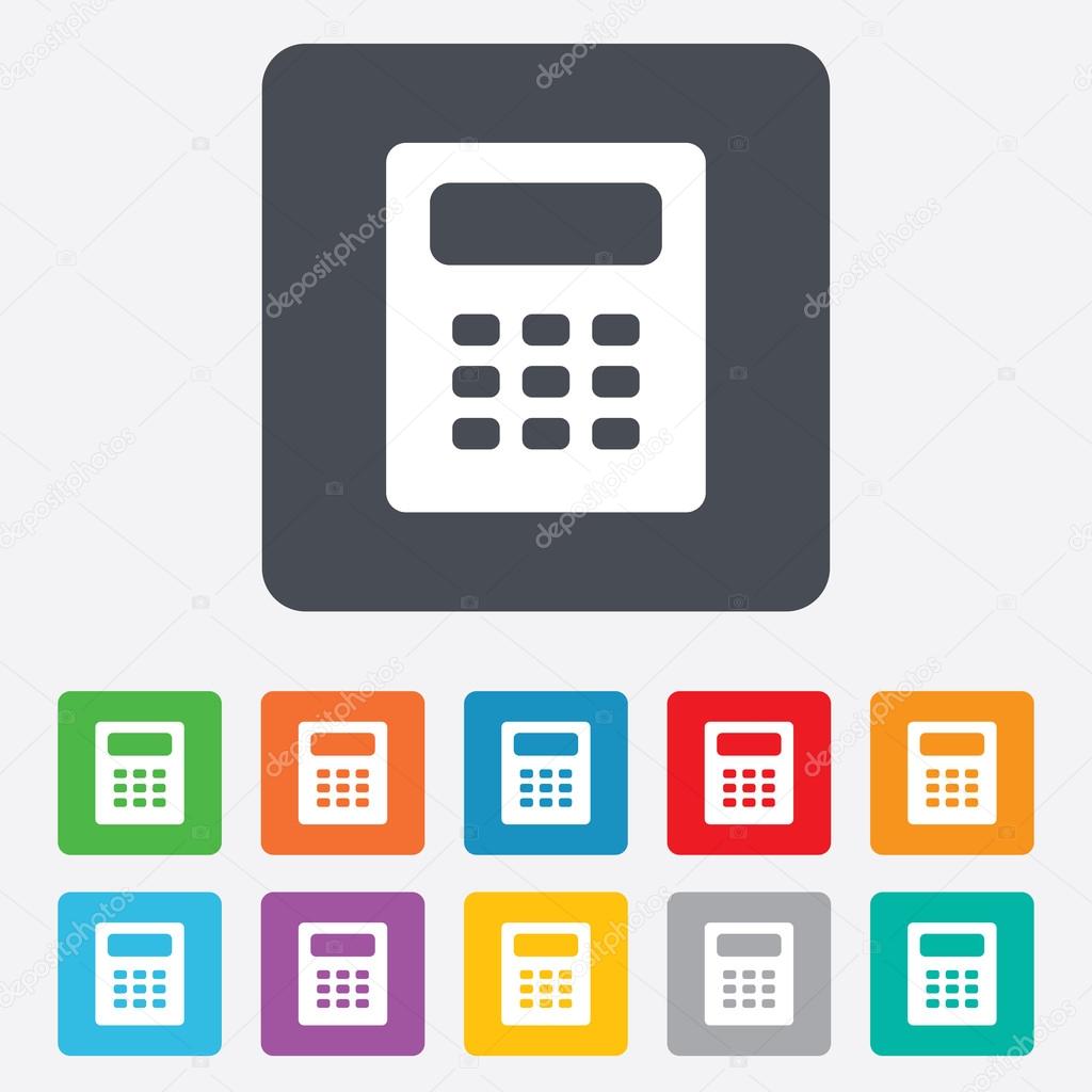 Calculator sign icon. Bookkeeping symbol.