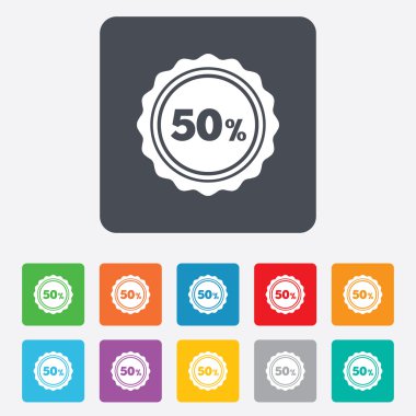 yüzde 50 indirim işareti simgesi. satış sembol.