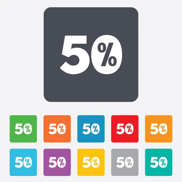 50 pour cent icône de signe de réduction. symbole de vente . — Image vectorielle