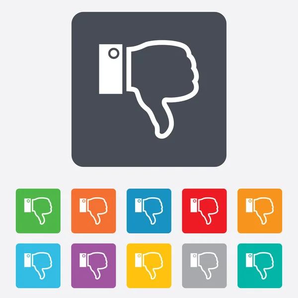 Dislike sign icon. Hand finger down symbol. — Stock Vector