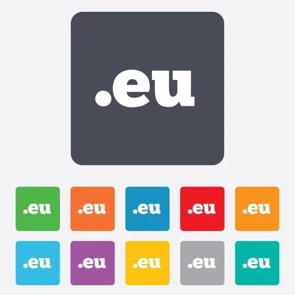 Icono de signo de dominio UE. Dominio de Internet de nivel superior — Vector de stock