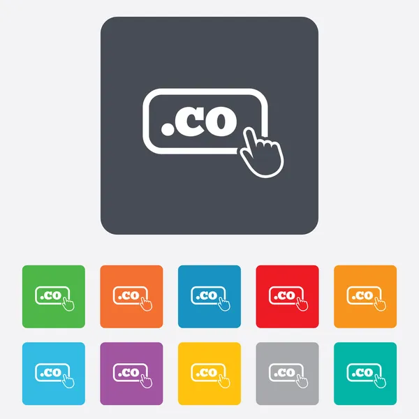 Domain CO sign icon. Top-level internet domain — Stock Vector