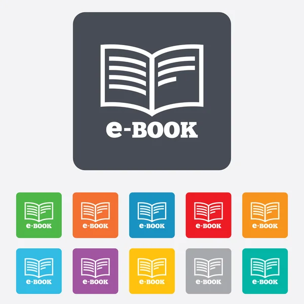 E-boken tecken ikon. elektronisk bok symbol. — Stock vektor