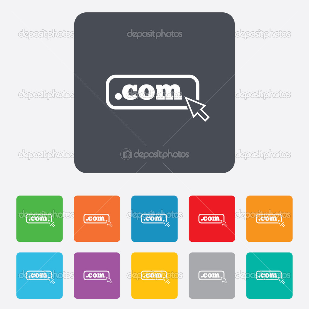 Domain COM sign icon. Top-level internet domain