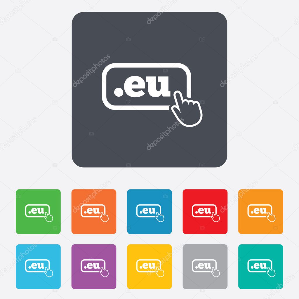 Domain EU sign icon. Top-level internet domain
