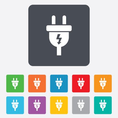 Elektrik fişi işareti simgesi. güç enerji sembolü.