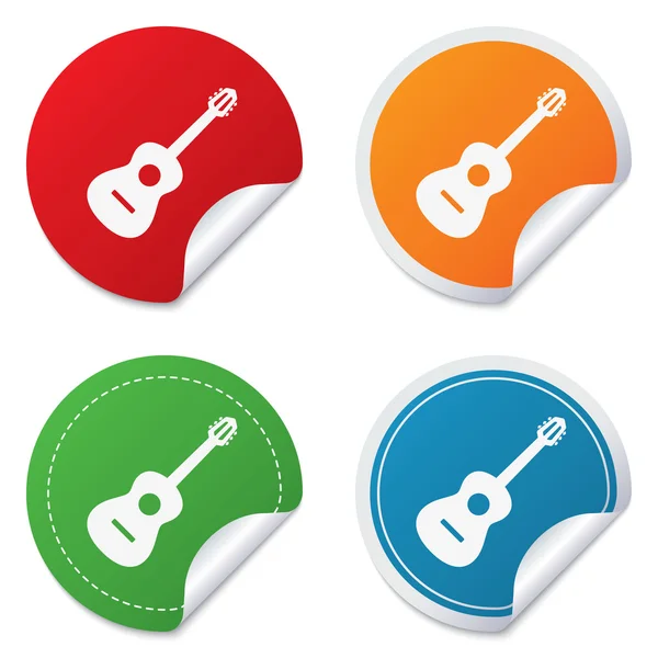 Acoustic guitar sign icon. Music symbol. — Stock Vector