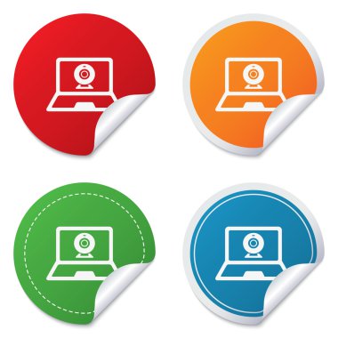 görüntülü sohbet dizüstü işareti simgesi. webcam sohbet.