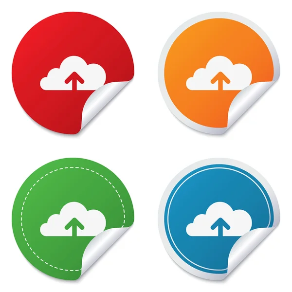 Upload to cloud icon. Upload button. — Stock Vector