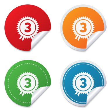 Üçüncülük Ödülü işareti simgesi. ödül kazanan için.