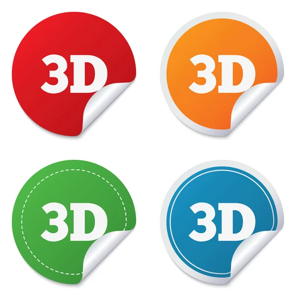 3d 标志图标。新的 3d 技术符号. — 图库矢量图片