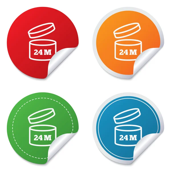 Après ouverture utilisation 24 mois signe icône . — Image vectorielle