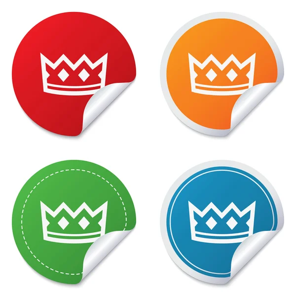 Crown sign icon. King hat symbol. — Stock Vector