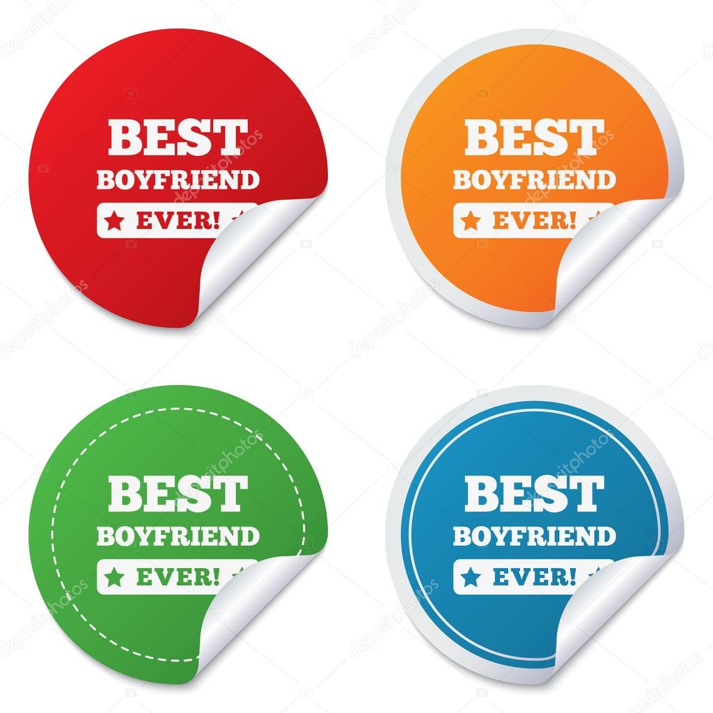 Best boyfriend ever sign icon. Award symbol.