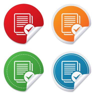 metin dosya işareti simgesi. kontrol dosyası belge simgesi.