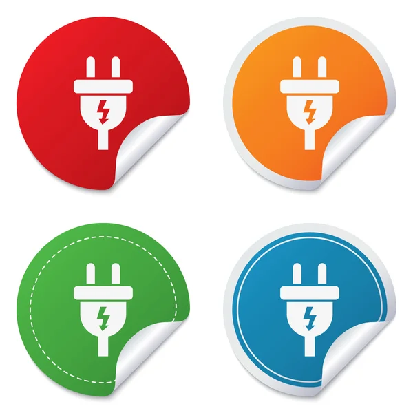 Electric plug sign icon. Power energy symbol. — Stock Vector