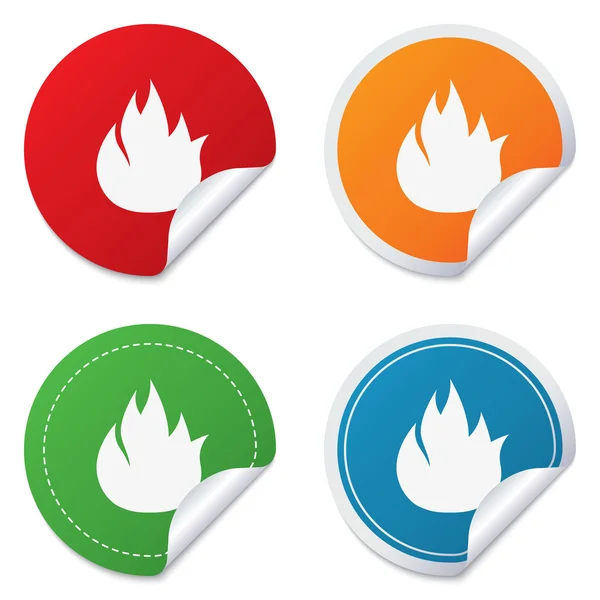 Fire flame sign icon. Fire symbol. — Stock Vector