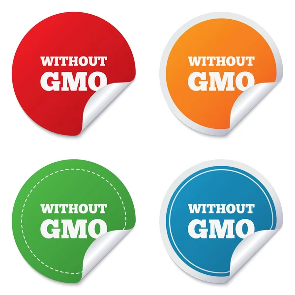 Não há sinal de OGM. Sem alimentos geneticamente modificados . —  Vetores de Stock