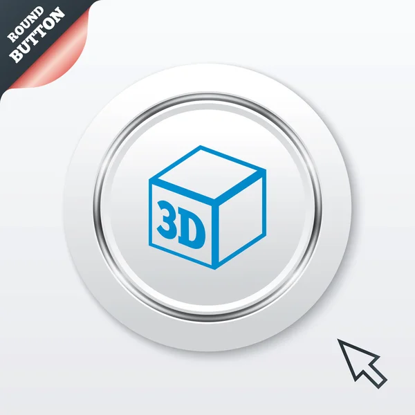 Ícone de sinal de impressão 3D. 3d cubo símbolo de impressão . — Vetor de Stock