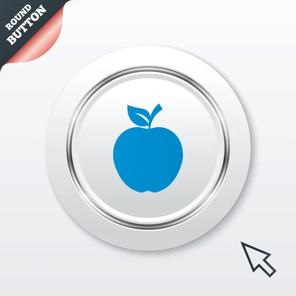 Icono del signo de Apple. Fruta con símbolo de hoja . — Vector de stock