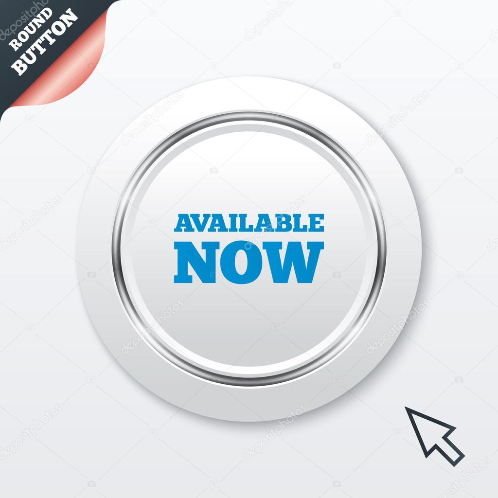 Available now icon. Shopping button.