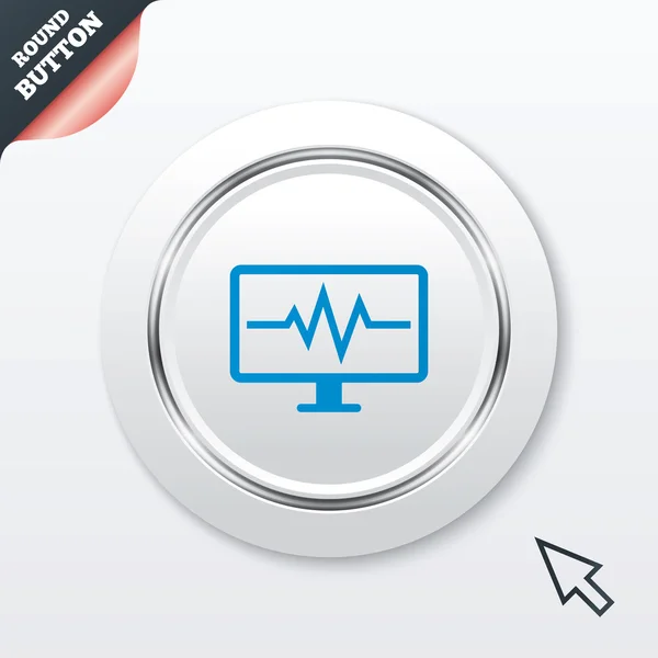 Cardiogram monitoring sign icon. Heart beats. — Stock Vector