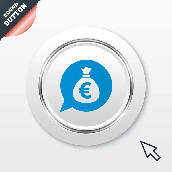 Geld tas teken pictogram. euro eurovaluta. — Stockvector