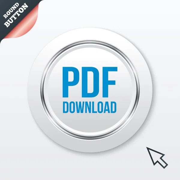 PDF download icoon. uploaden bestand knop. — Stockvector